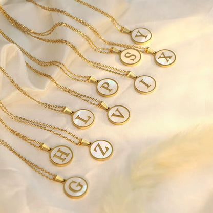 Initial Letter Oval Necklace