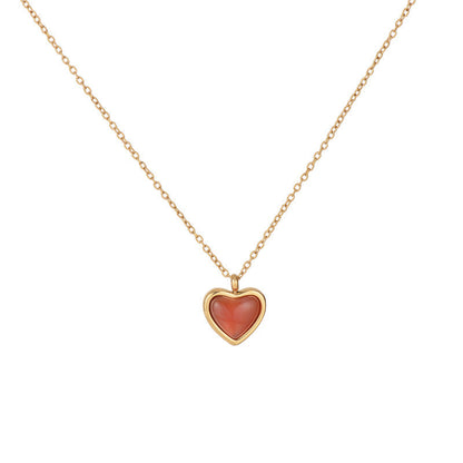 Collier à Cœur en Cornaline