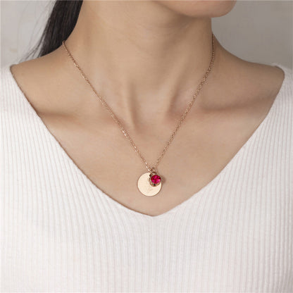 Collier Fleur et Pierre de naissance