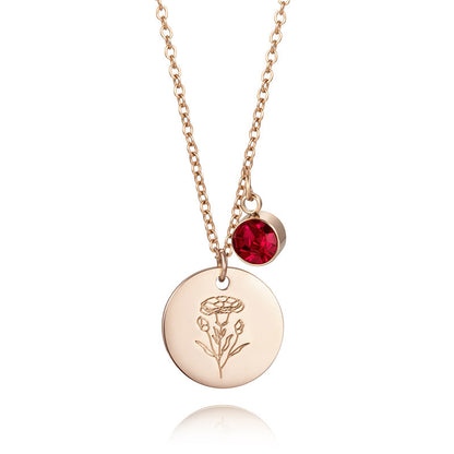 Collier Fleur et Pierre de naissance
