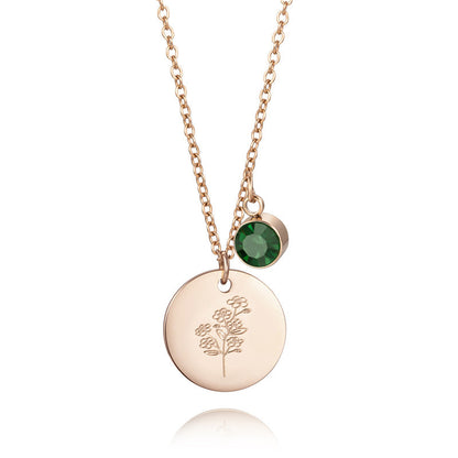 Collier Fleur et Pierre de naissance