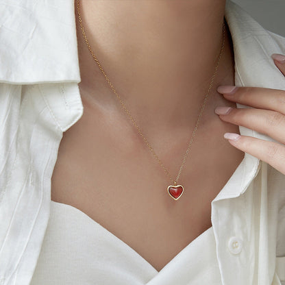 Collier à Cœur en Cornaline